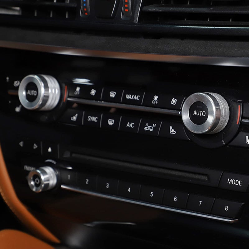 x xotic tech AC Control Radio Volume Knob Switch Button Ring Covers Trim Compatible with BMW X5 2014-2018, X6 2015â€“2019 F15 F16 (Silver) - 3pcs - Image 5